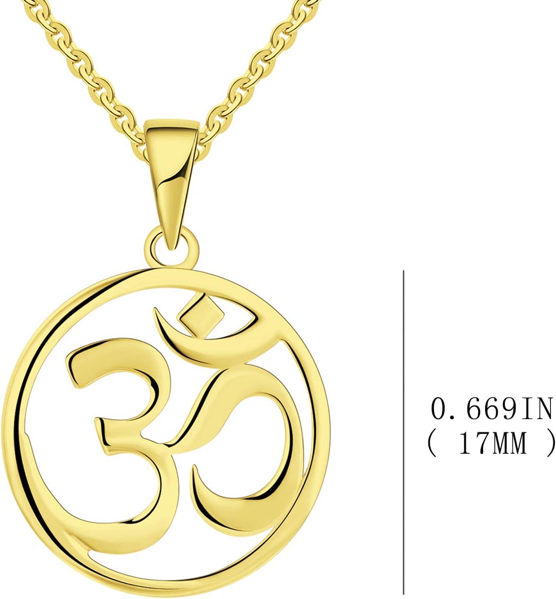 JO WISDOM Women OM Necklace,925 Sterling Silver Indian Yoga Aum Om Ohm Necklace - Image 6