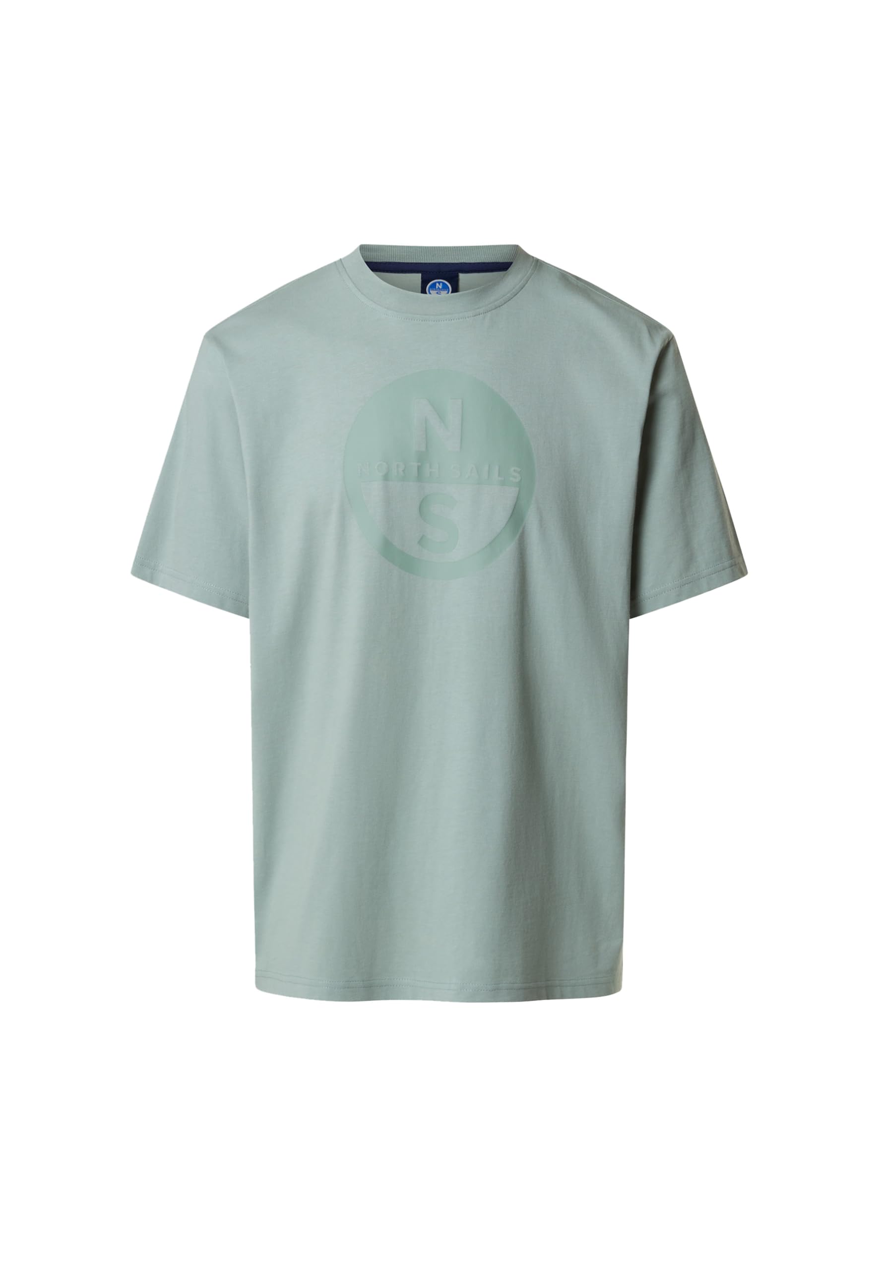 NORTH SAILS Men's T-Shirt ML in Organic Cotton Jersey with Maxi Logo, Iceberg Green, XXL