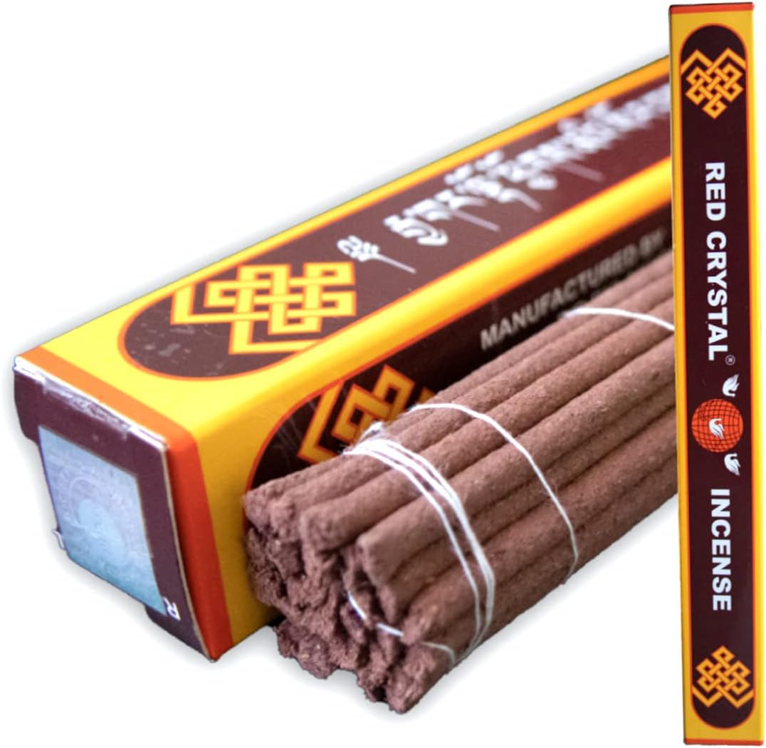 Tibetan Red Crystal Incense for Meditation Natural Hand Rolled Sticks