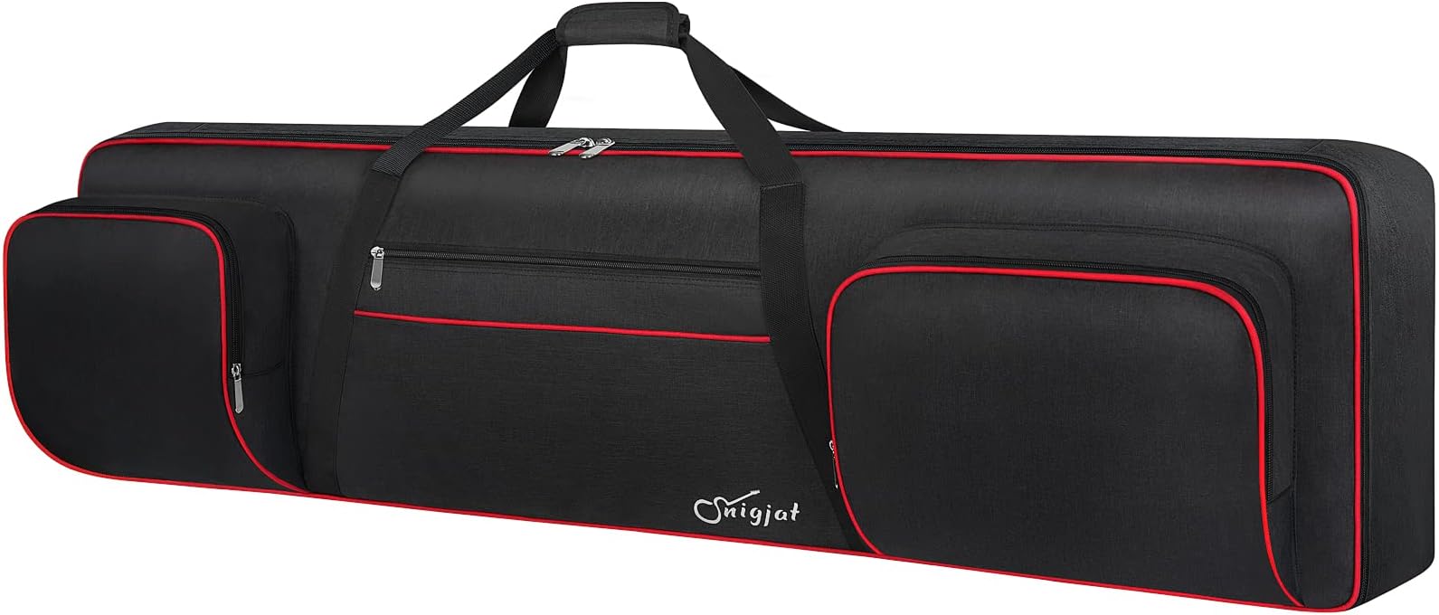 88 Key Keyboard Case Soft (Size: 53.5"x13.8"x6.8"), Padded Piano Case with Handle and Adjustable Shoulder Straps, Keyboard Gig Bag with 3 Pockets for Music Sheet Stand, Sustain Pedals, Cables