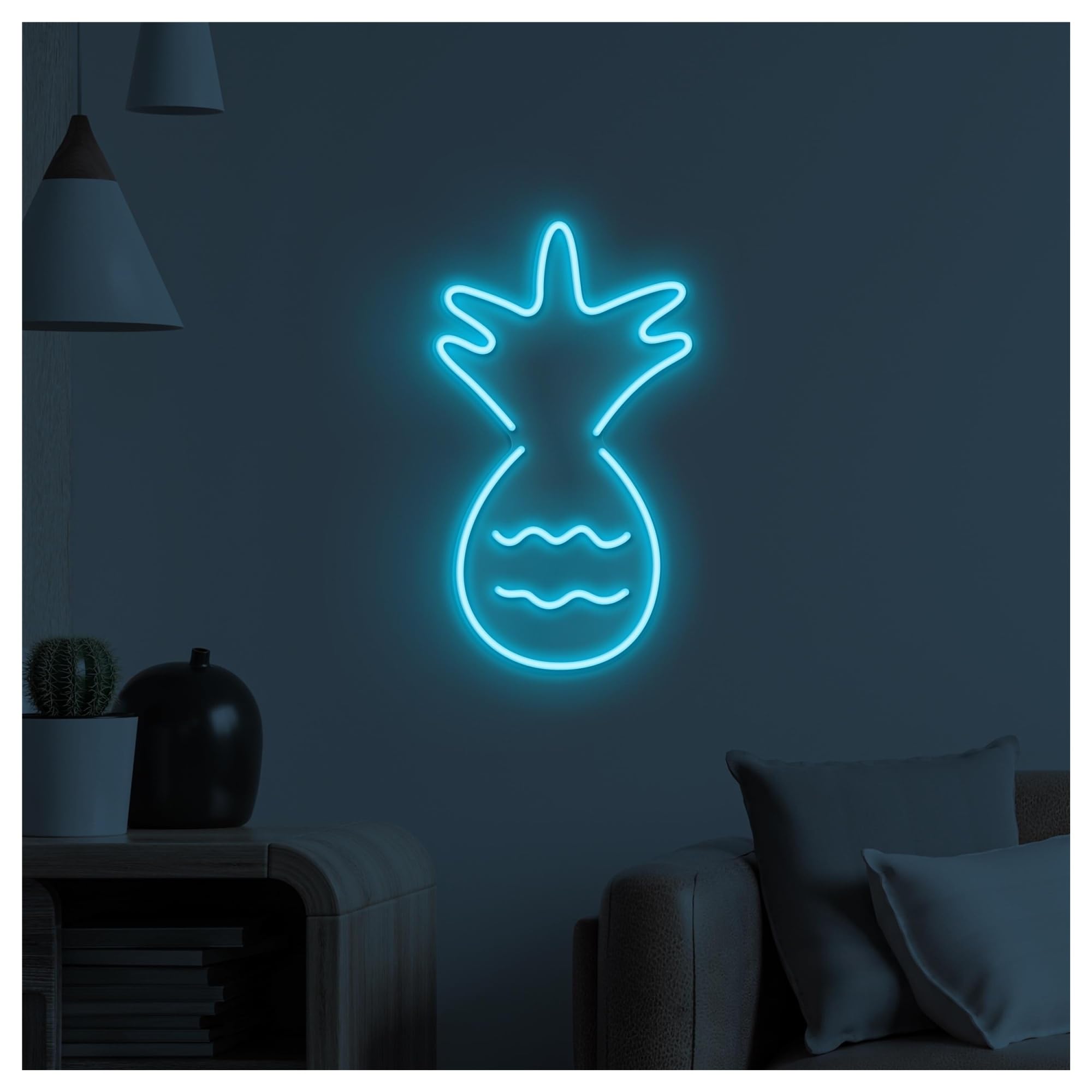 RONGCH Hanging Art Signs Pineapple Neon Sign Beach House Bar Cafe Wall Decor and Party Drink Art Room Bedroom Game Pet Store Birthday 40cm(Style D)