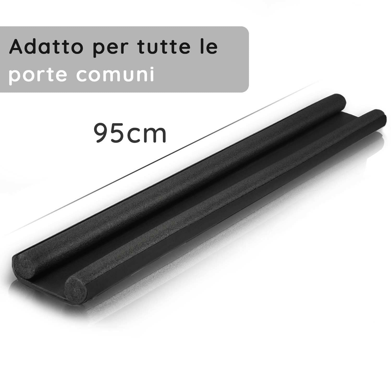 Meisterfaktur Paraspifferi sottoporta - Per tutte le porte - Paraspifferi porta blindata ideale per una tenuta efficace contro correnti d'aria, rumore e freddo (6 pezzi (nero))