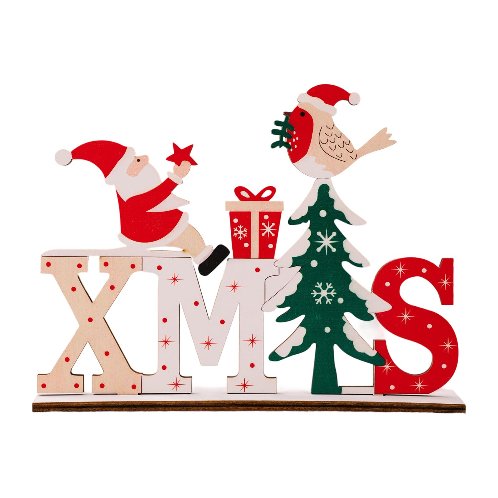 APGLSXY Wooden Letter Ornament Holiday Accent for Modern Homes Interior and Workspaces Styling Entryway Decoration Christmas Tabletop Wooden Ornament
