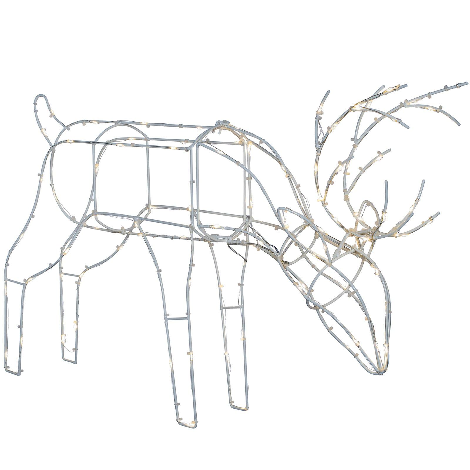 WeRChristmas 3D Grazng Reindeer Silhouette Christmas Decoration, Warm White, 71 cm