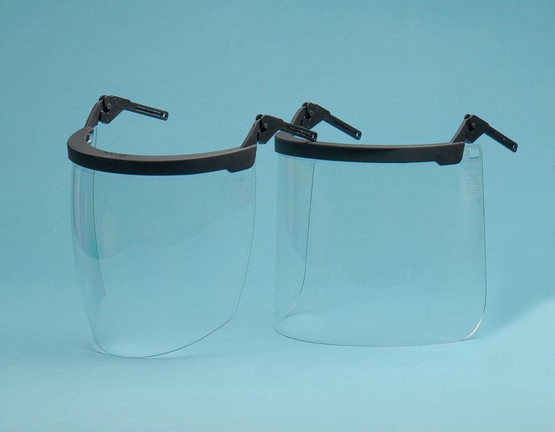 Delta Plus FS-15PC Clear Face Shield, Molded Cylinder PC, 8" Width, 15.5" Length, 0.078" Height