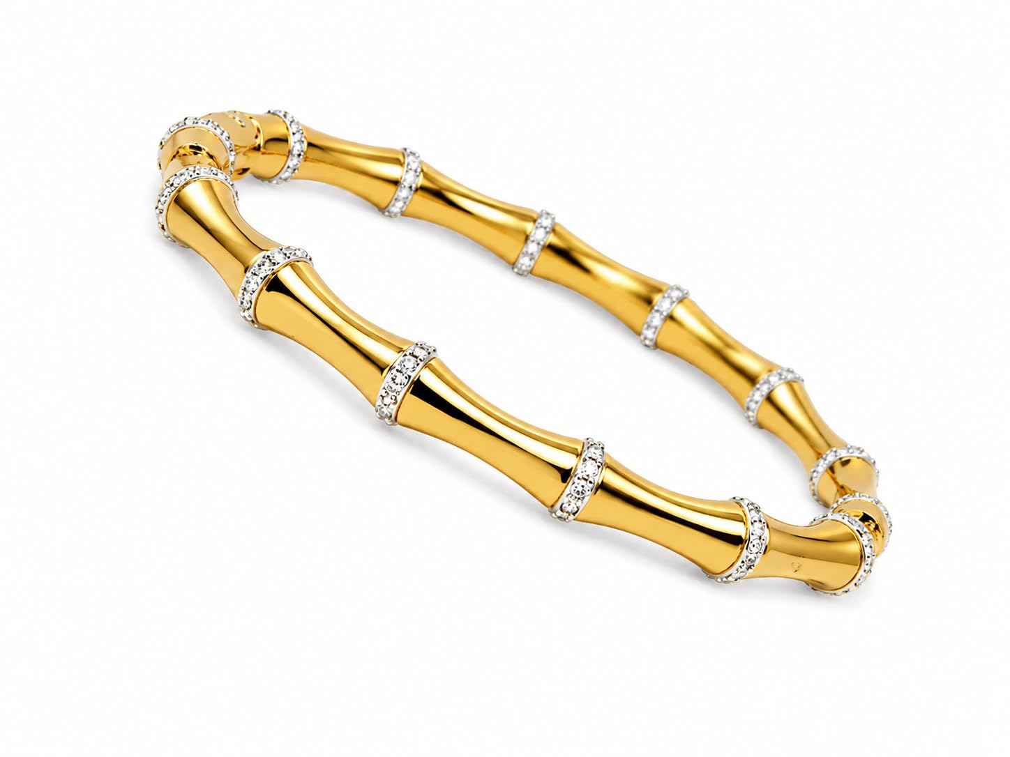 Bamboo Bangle With Gemstone | Stainless Steel | Korean Style |-image-24
