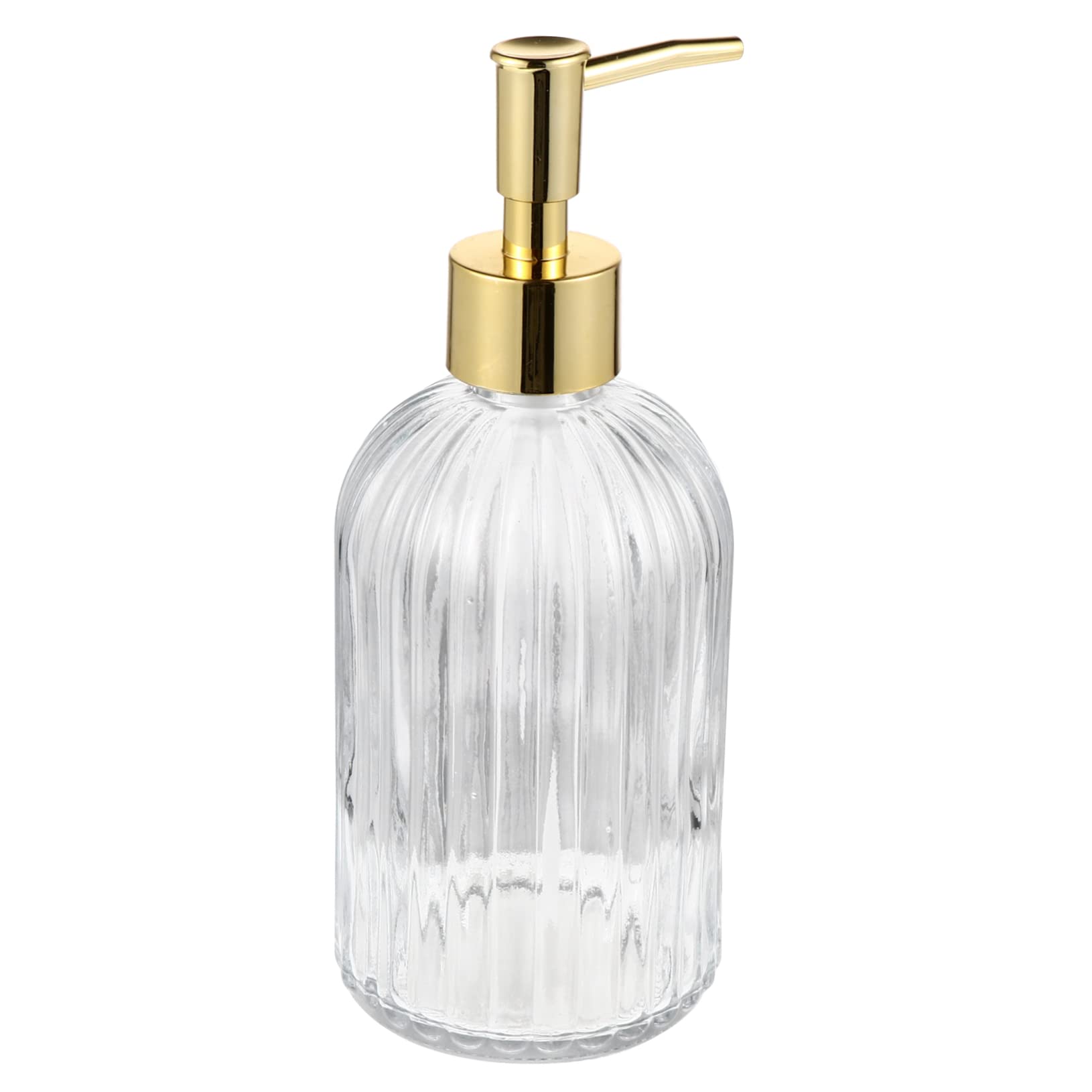 2 pezzi Dispenser Lotion Bottiglie Vetro Trasparente con Pompa Pressione Dosatore Liquido per Bagno e Shampoo Ricaricabile Facile da Usare Design e Resistente