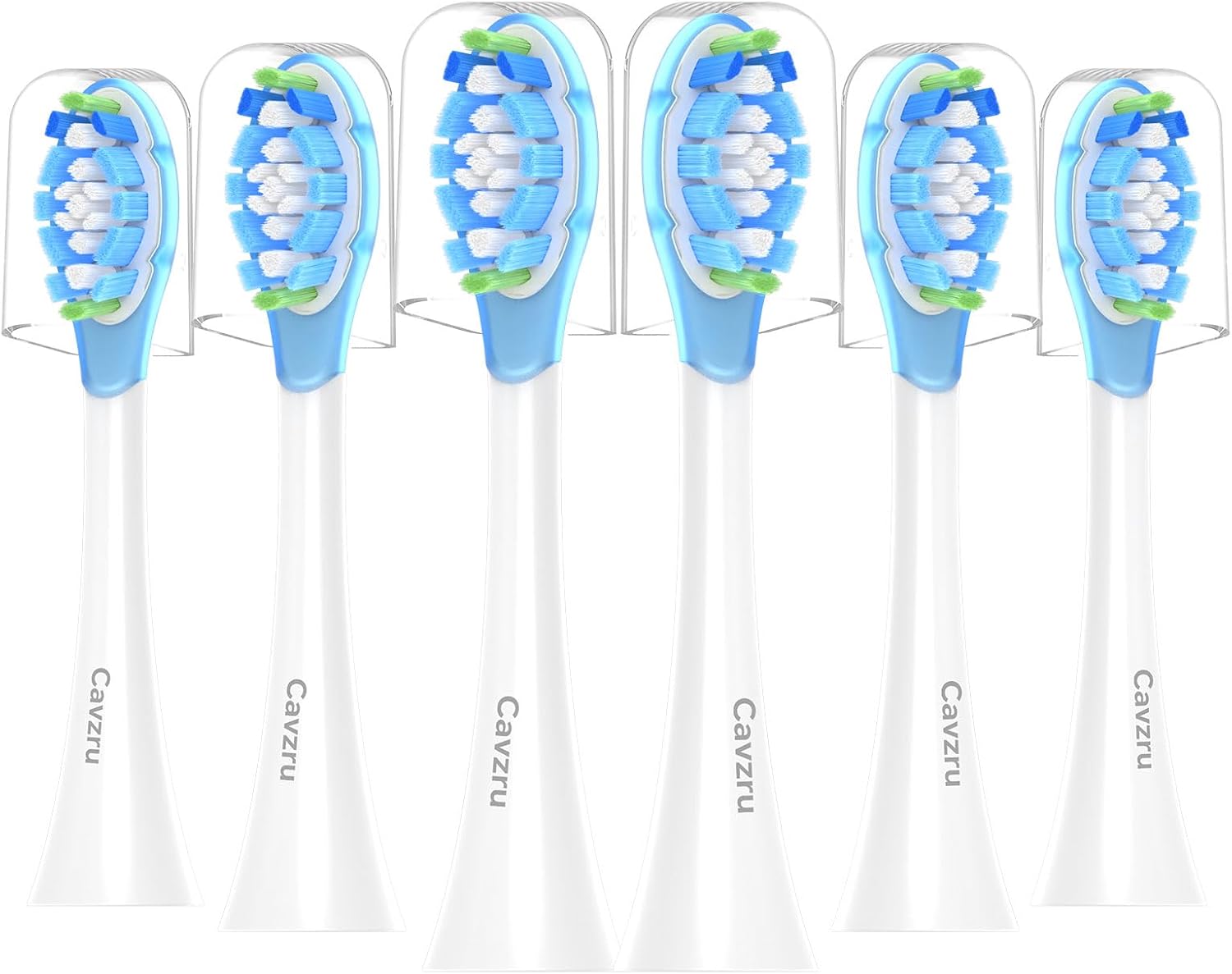 Replacement Toothbrush Heads for Philips Sonicare C3 C2 G3 A3 W2 W3, 6 Pack Soft Silicone Brush Heads for HX9054 4100 5100 6100 7500, Compatible with Snap-On Handles, Anti-Collision Design