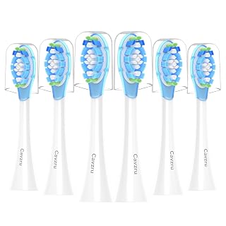 Replacement Toothbrush Heads for Philips Sonicare C3 C2 G3 A3 W2 W3, 6 Pack Soft Silicone Brush Heads for HX9054 4100 5100 6100 7500, Compatible with Snap-On Handles, Anti-Collision Design - Amazon product rated Grade A