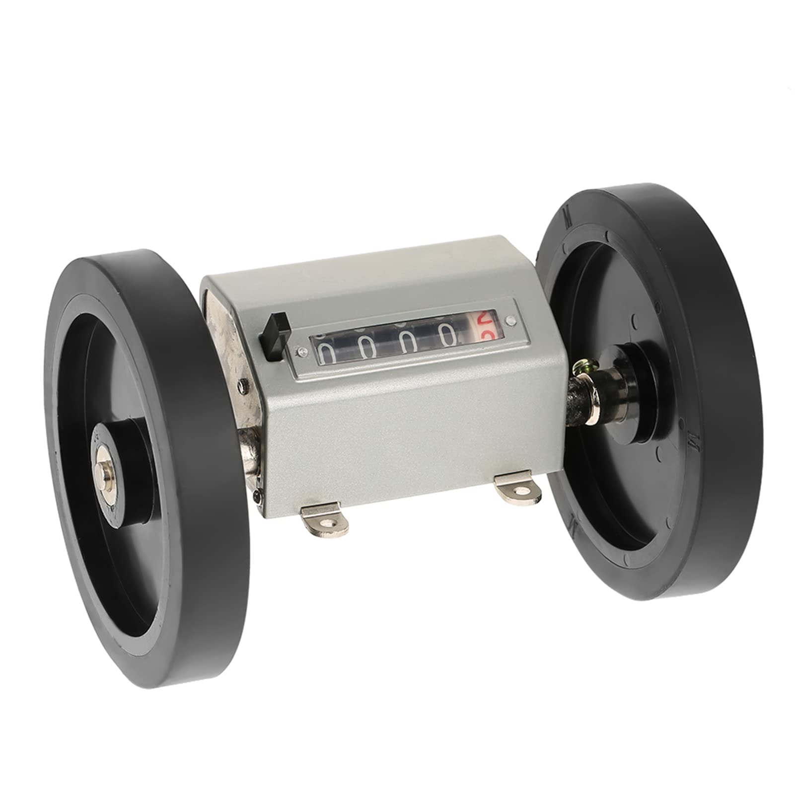 Compteur de Mesure Mètres Corde Câble Longueur Compteur Métal 1Pc Roue Roulante 5 Chiffres 0 9999.9 Longueur Compteur Vitesse Maximale 350 Tr/min Gris Réinitialiser