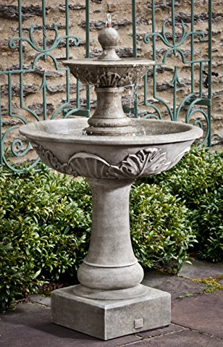 Campania International FT-191-AS Acanthus Two Tier Fountain, Alpine Stone Finish