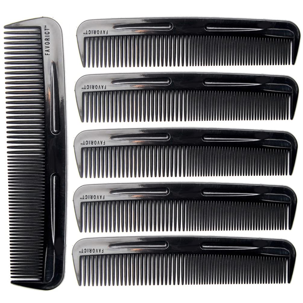 Luxxii (6 Pack) 5" Pocket Hair Comb Beard & Mustache Combs for Men's