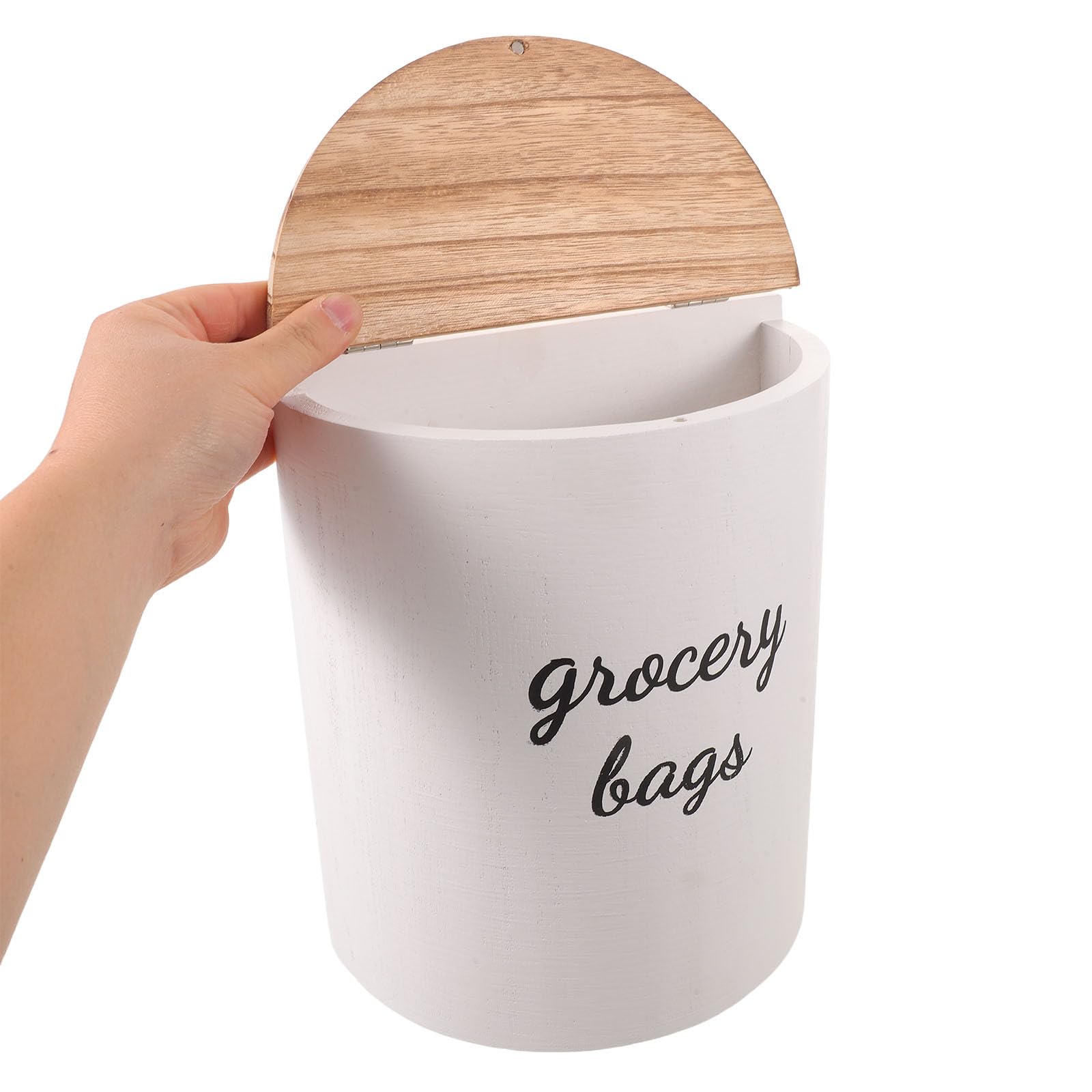 Organizador de Bolsas de Basura de Madera: Caja de Almacenamiento de Pared - Soporte rústico para Bolsas de plástico de supermercado - para Usar en la despensa de la Cocina o en el