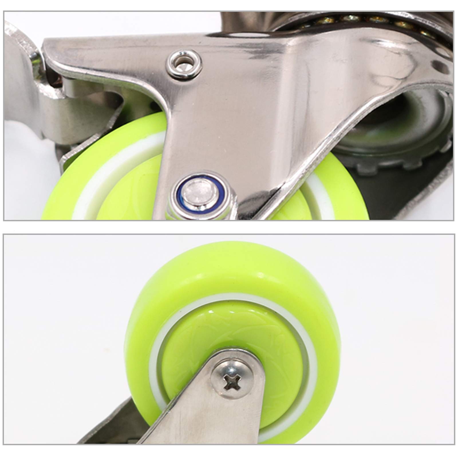 Ruote piroettanti da 40 mm con Freno, Set di 4 Ruote universali in Nylon per carrelli, Ideali per vasi da Fiori, mobili e per Una Facile Mobilità. Set di Ricambio Resistente.