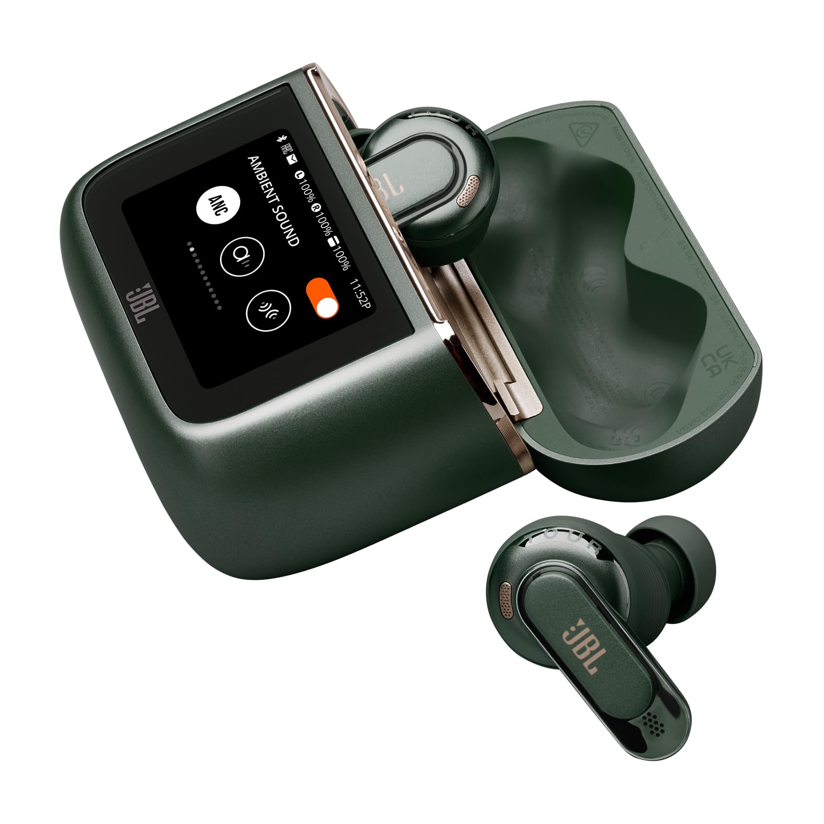 JBL Tour Pro 3, Prawdziwie Bezprzewodowe Słuchawki Douszne, Zielone | Bluetooth, Wbudowanym Akumulatorem i 44h Odtwarzania, Etui Ładującym, Redukcją Szumów i JBL Spatial 360