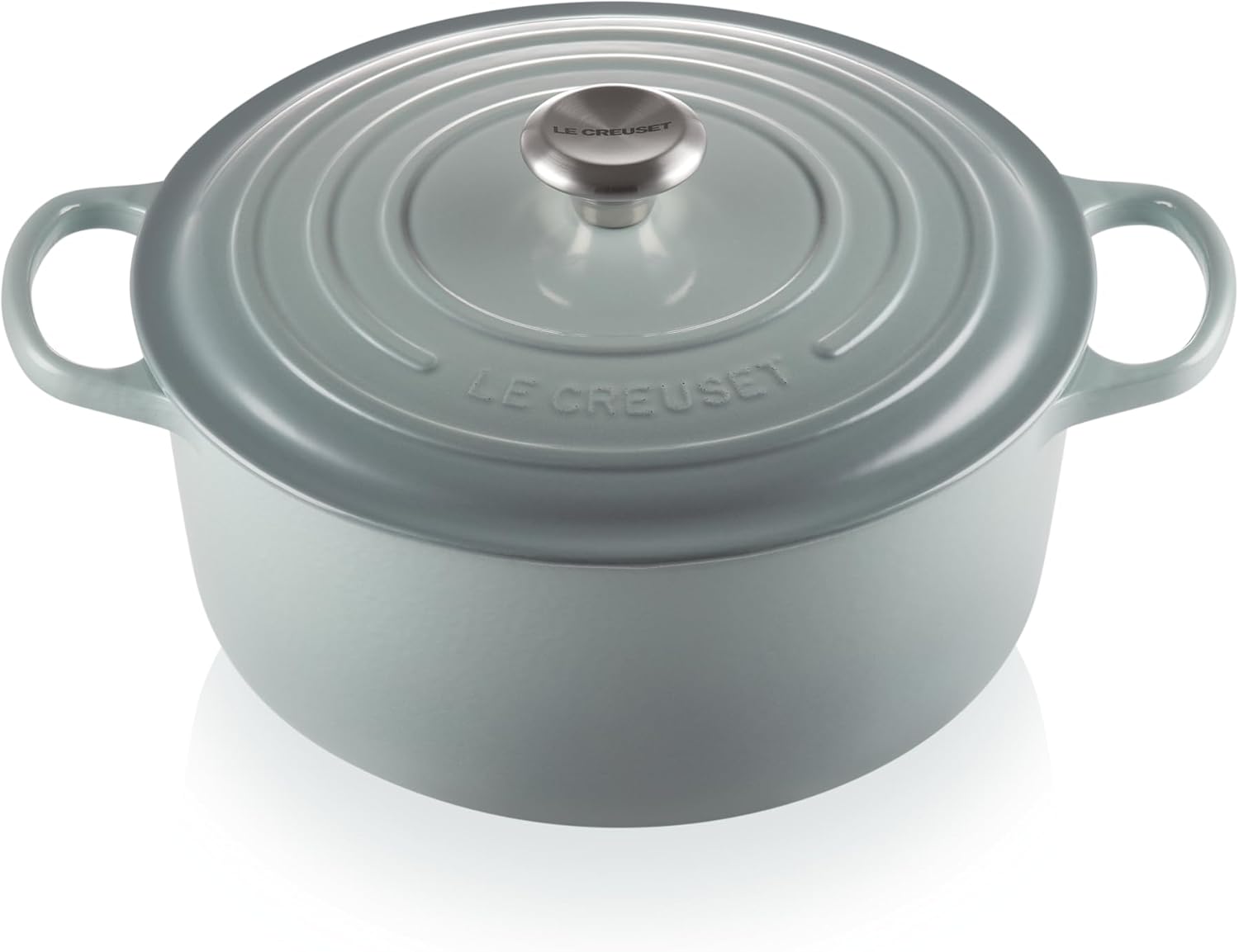 Le Creuset Enameled Cast Iron Signature Round Dutch Oven with Lid, 7.25 Quart, Sea Salt