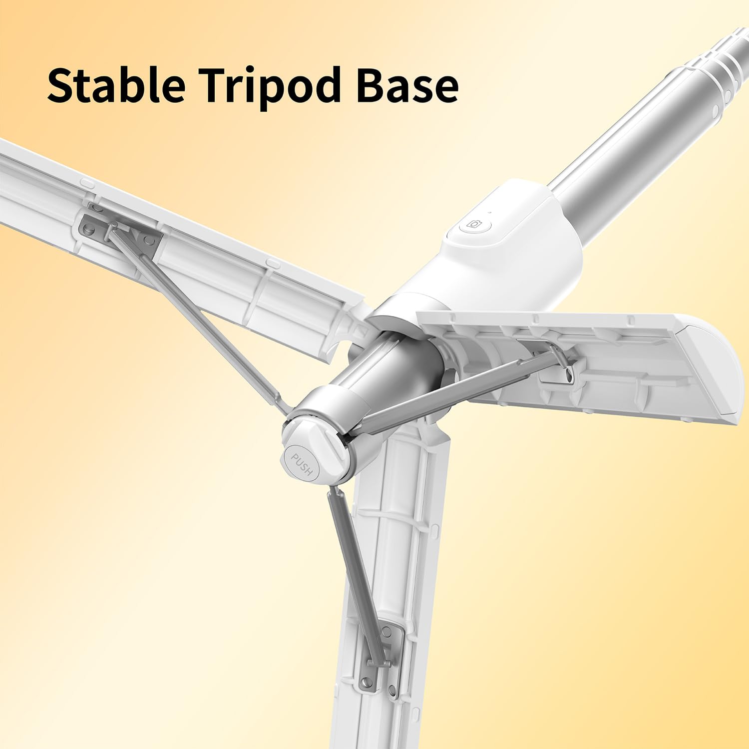 SEAJIC - Trípode magnético para iPhone Selfie Stick con control remoto y anillo de metal, teléfono para grabación de video, soporte de teléfono celular para teléfono celular (blanco, 54 pulgadas)