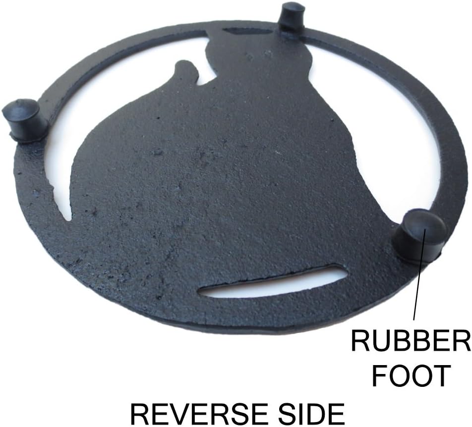 Black Cat Metal Trivet with Feet for Kitchen or Dining Table - Cast Iron - 5.6-Inches Across - More Than One Makes a Set for Countertop - Popular Cat Lover Gifts and Halloween Decorations image 4