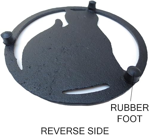 Miniatura 4 de Salvamanteles de metal con patas para cocina o mesa de comedor, hierro fundido, 5.6 pulgadas de ancho, más de uno hace un juego para encimera,