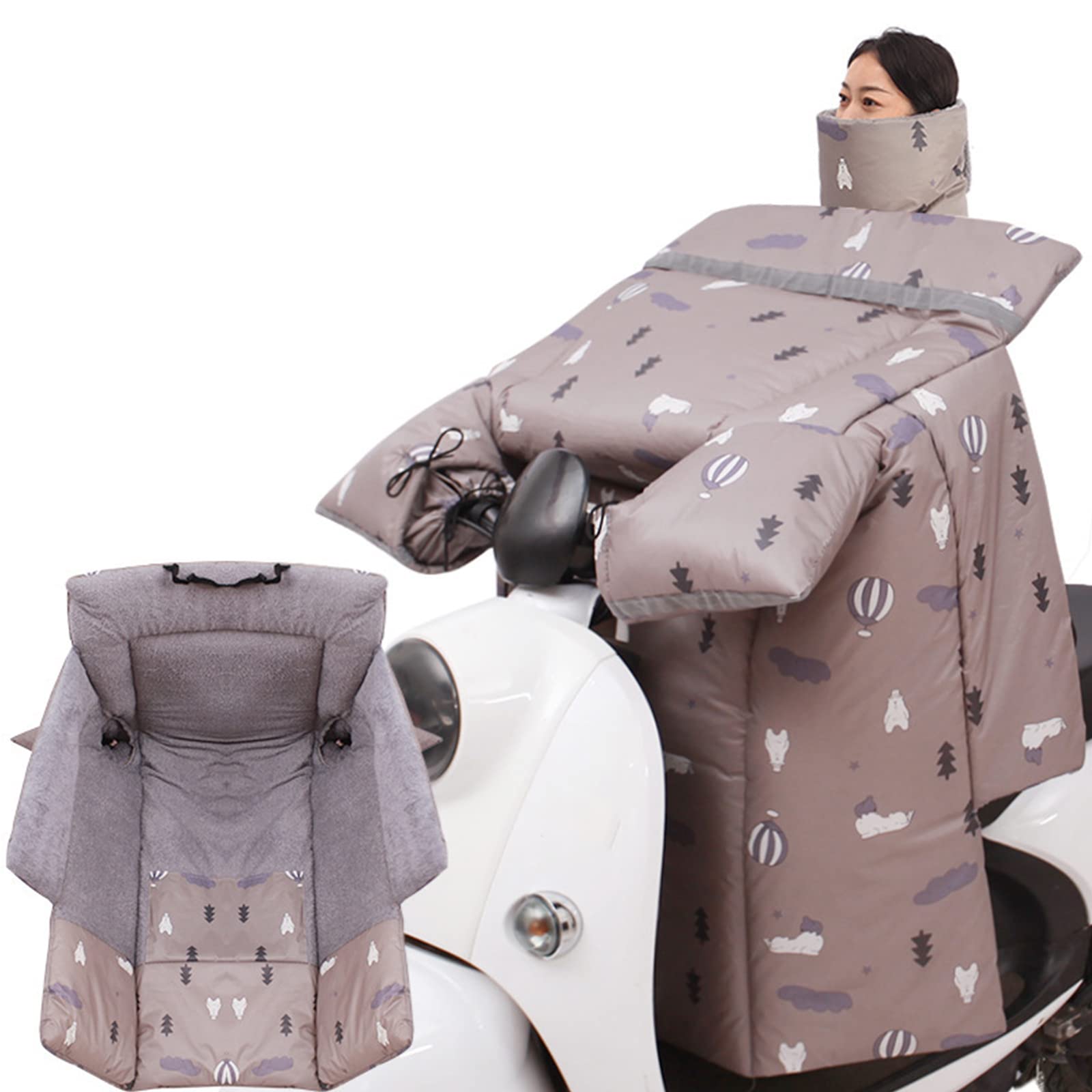Tablier de Pare-Brise de Voiture à Batterie, Pare-Brise de Voiture électrique Chaud épaissi résistant au Vent et au Froid, Plus Pare-Brise en Velours,E