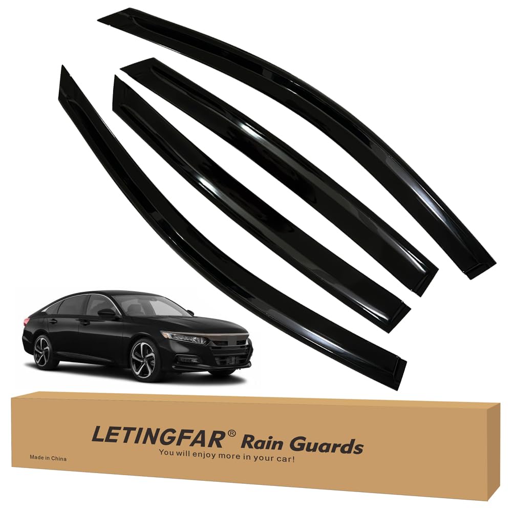 Tape-on Rain Guards for 2018-2022 Honda Accord, Side Vent Visors Shades Window Deflectors