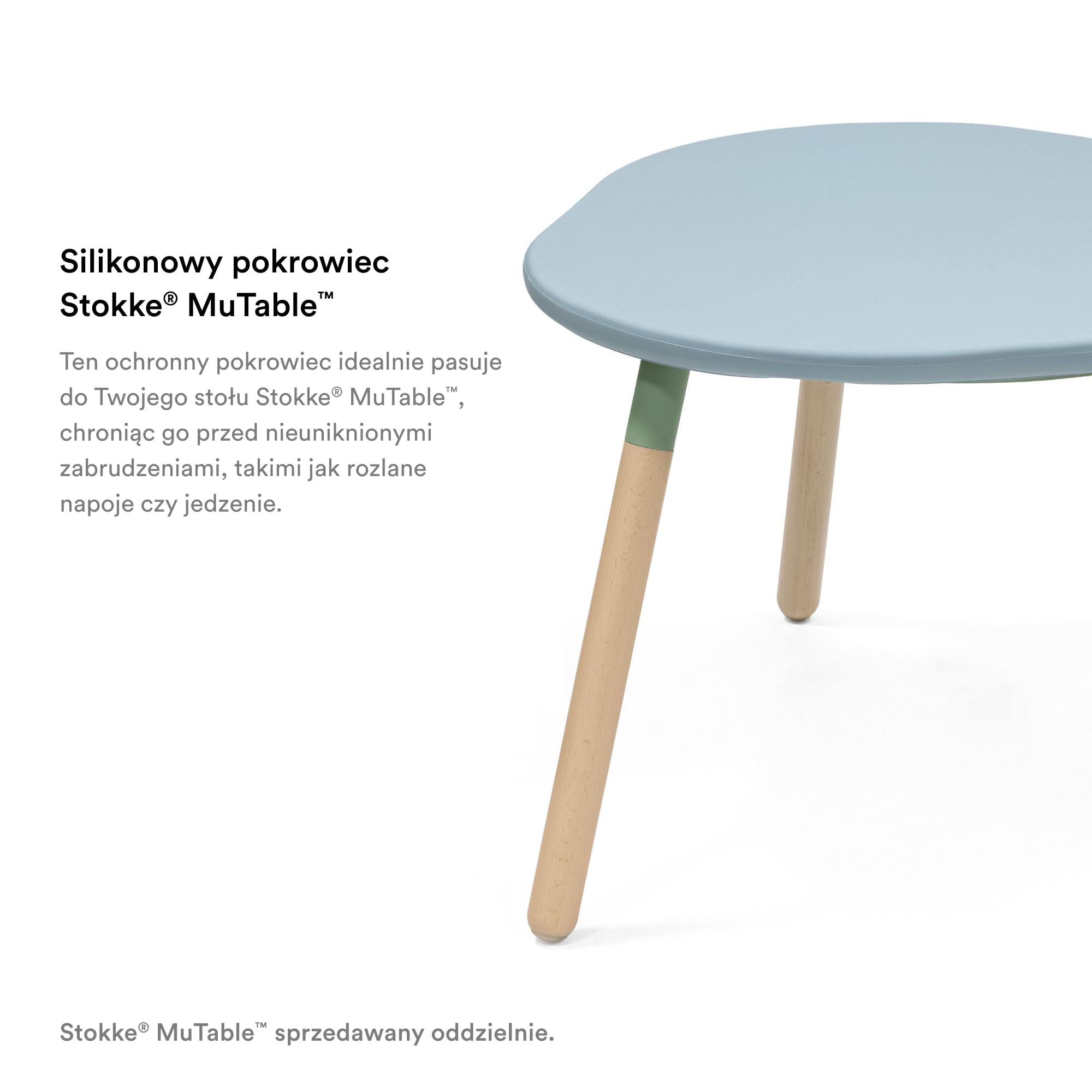 Stokke MuTable Pokrowiec - Redesign 2023 - Chroni przed nieuniknionymi zabrudzeniami - wykonany z silikonu - łatwy w użyciu