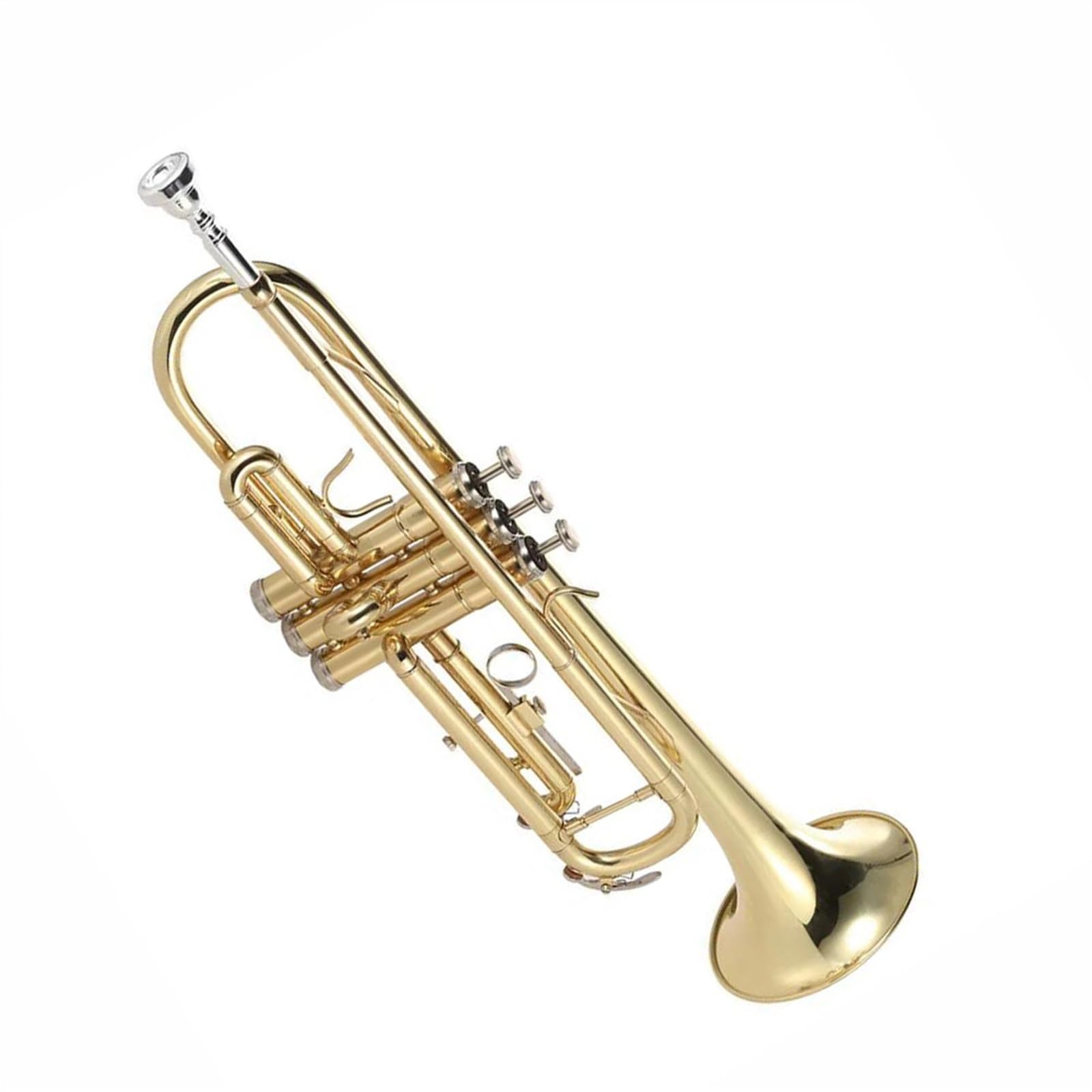 Standard Trąbka Trąbka Bb Płaska Mosiężna Złota Malowana Wykwintny Trwały Mosiężny Instrument Muzyczny Ton Stal Nierdzewna