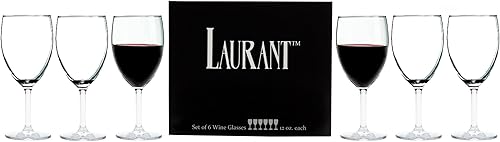 Miniatura 1 de LAURANT Copas de vino de plástico irrompible y cristalino, de plástico Tritan aptas para lavavajillas, sin BPA, perfectas para fiestas (12 onzas,