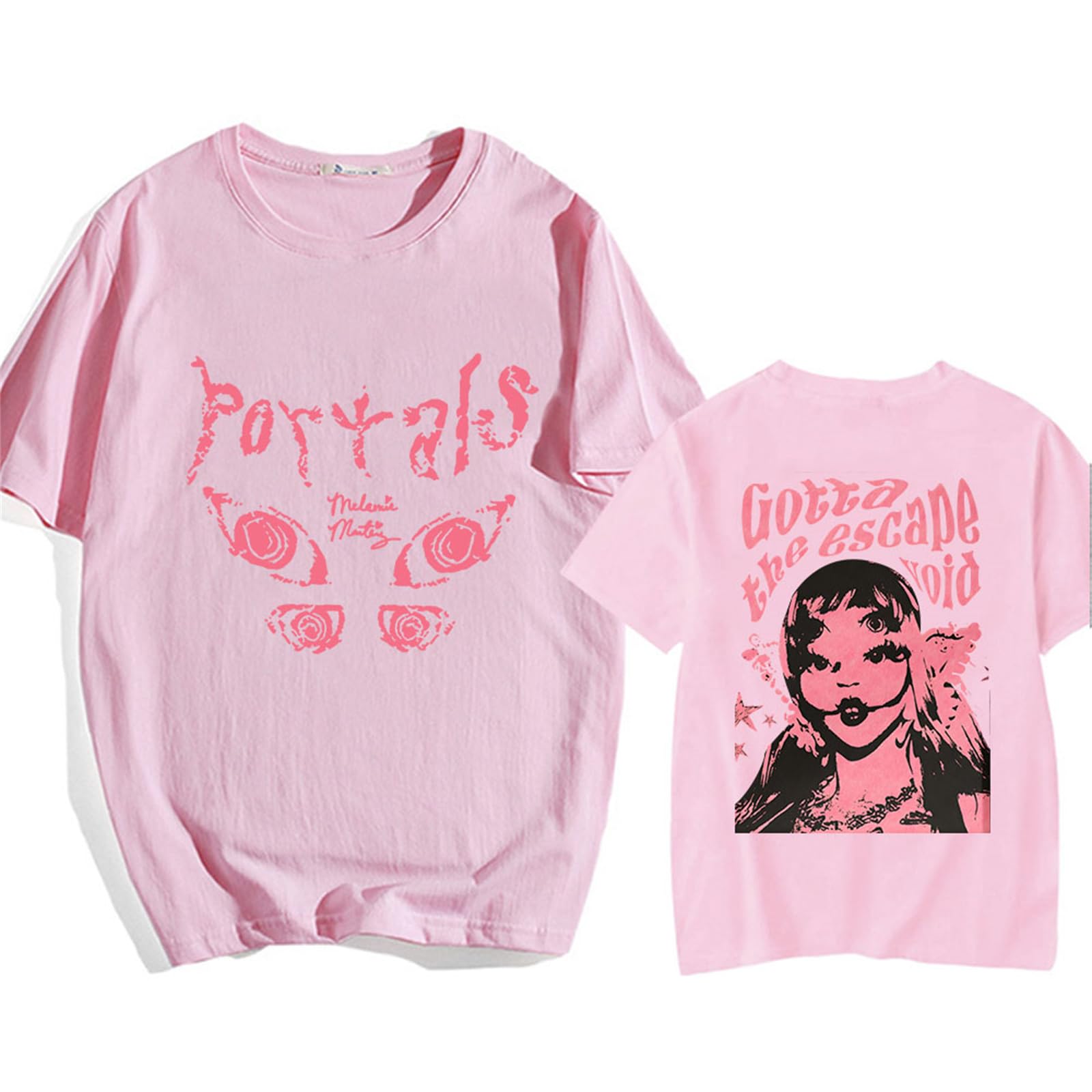 Xiakila Short Sleeved Melanie Martinez Print Men's and Women's Reversible Graffiti T Shirt, Spring and Summer Casual Oversized Cotton Sweatshirt XS ~ 3XL