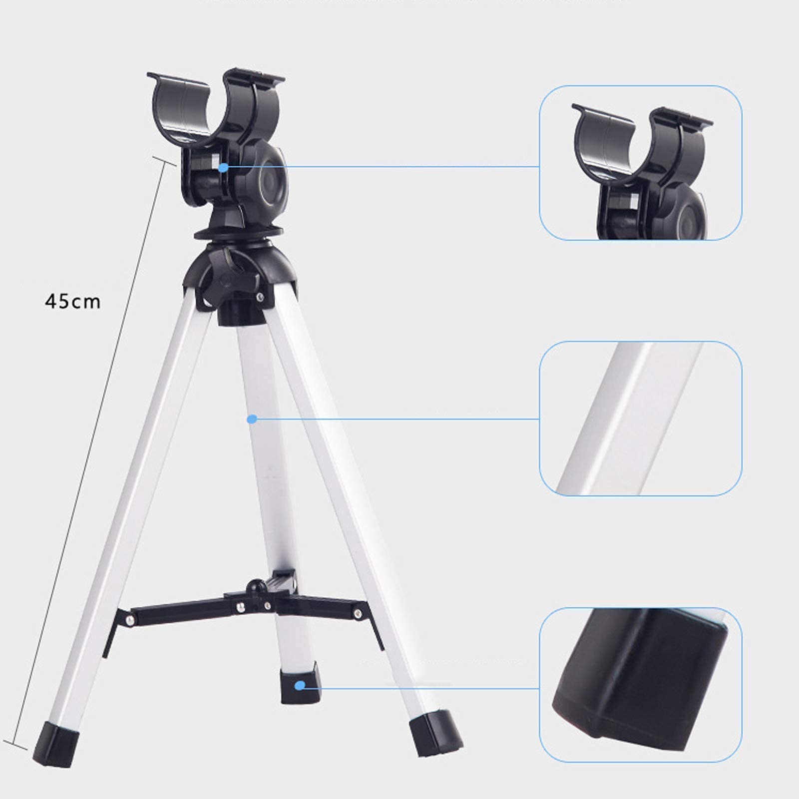 Astronomiczny teleskop refrakcyjny o ogniskowej 400 mm z mocowaniem AZ, wielowarstwową optyką i pryzmatami BaK-4, noktowizorem przy słabym świetle, z adapterem telefonicznym na statywie