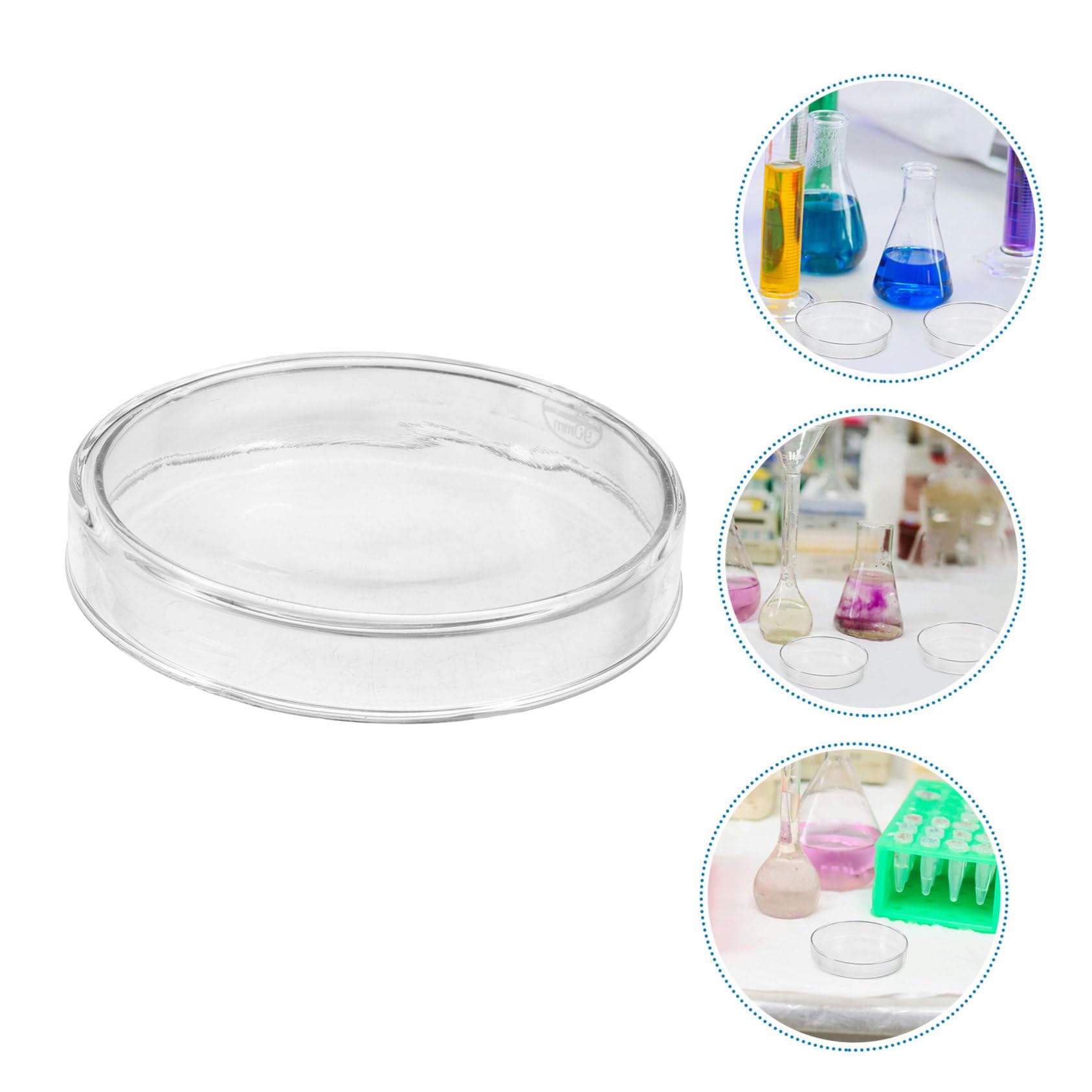 Piastre di Petri in Vetro 90mm 5 Pezzi, Alto Borosilicato | Coperchio Incluso, per Laboratorio e Microbiologia, Resistente al Calore, per Tessuti Vegetali
