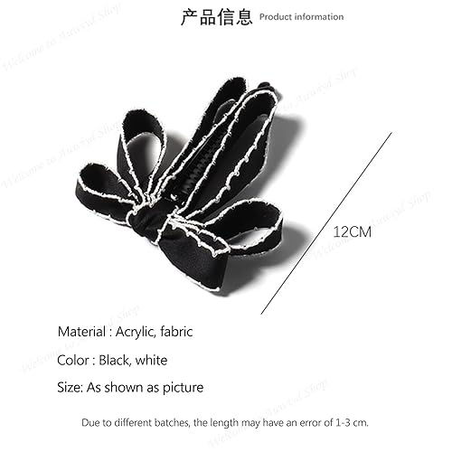 Miniatura 7 de Auwiyd 2 pinzas de plátano  Lazo de cinta estilo coreano para mujeres y niñas  Horquilla de acrílico y tela con diseño clásico de lazo  Ampliamente