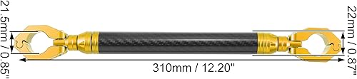 Miniatura 3 de X AUTOHAUX Universal 0.866 in aleación de aluminio fibra de carbono patrón oro tono motocicleta equilibrio barra transversal manillar ajustable moto