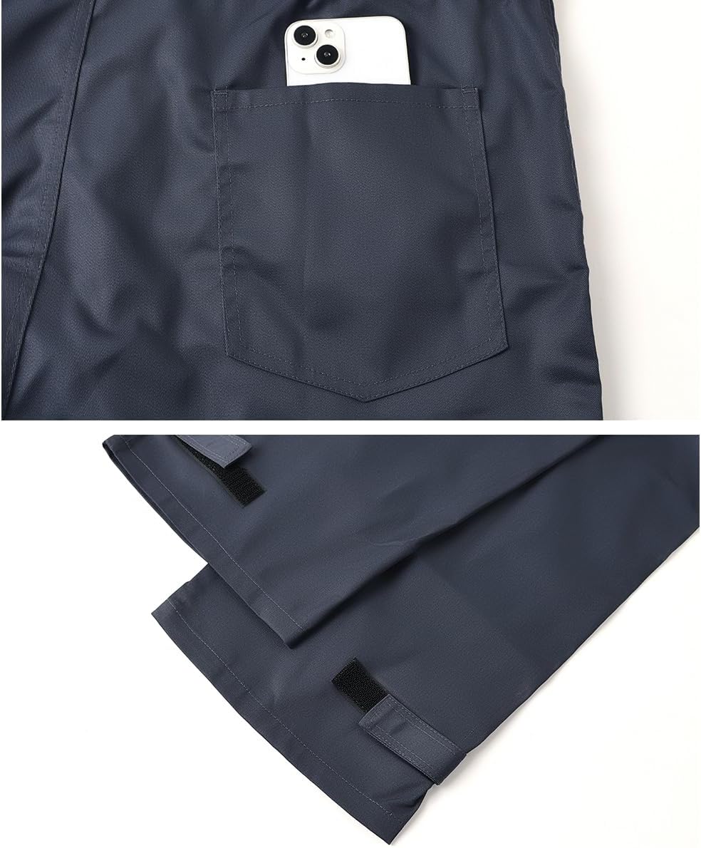 Mens Work Coveralls Mechanic Hooded Overall Workwear Jumpsuits Long Sleeve Hi Viz Coverall with Zippers