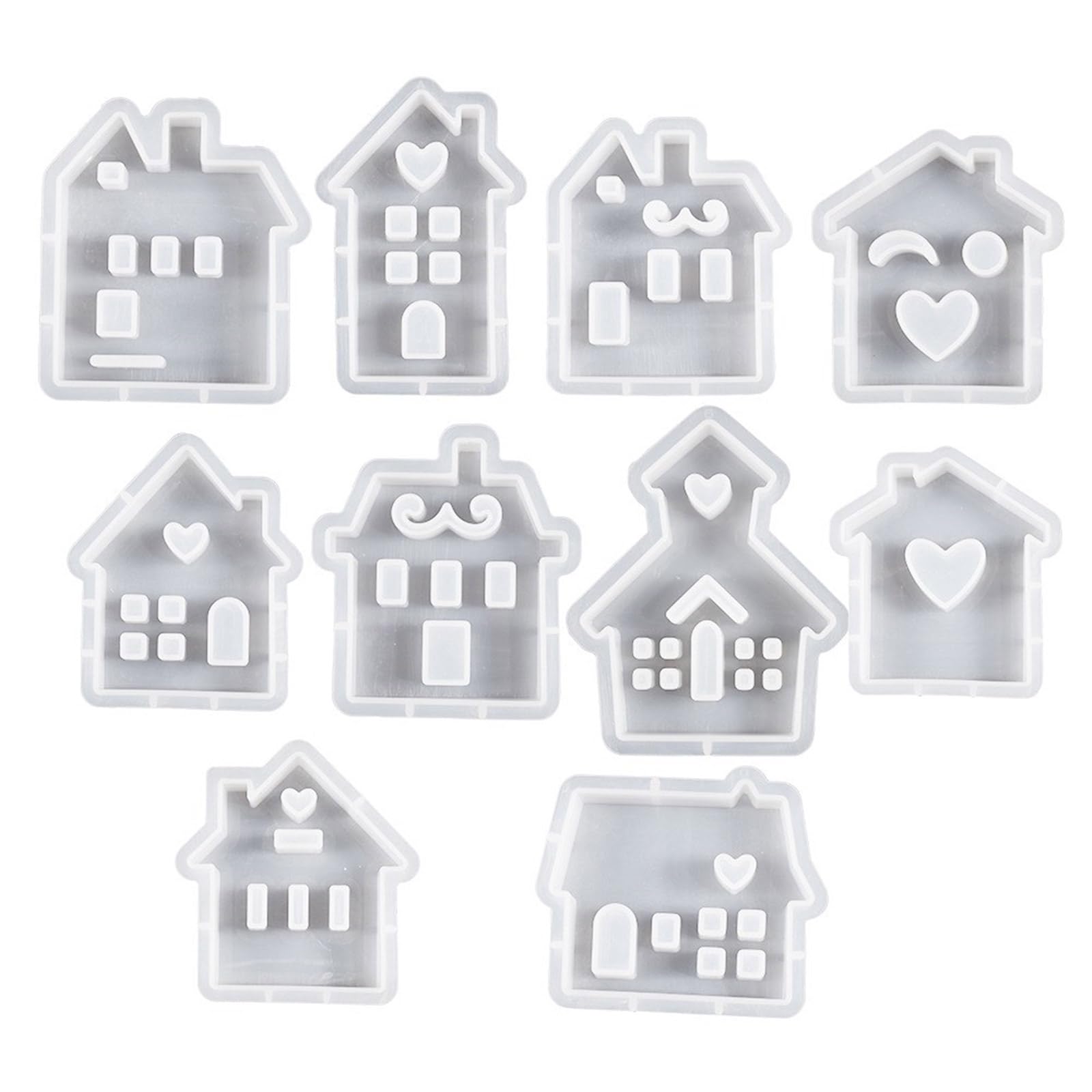 Formy silikonowe, MDHQ 3D House silikonowe formy do żywicy serce w kształcie domu foremka na świecę świeca zapachowa Making ciasto dekoracje narzędzia do pieczenia