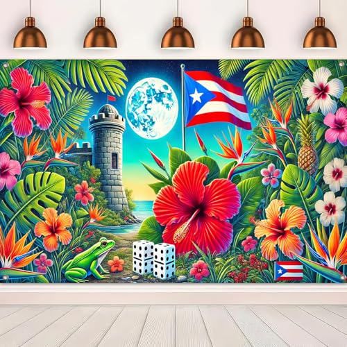 Banner Puerto Rico 71 x 43 pulgadas fondo tropical miniatura 5