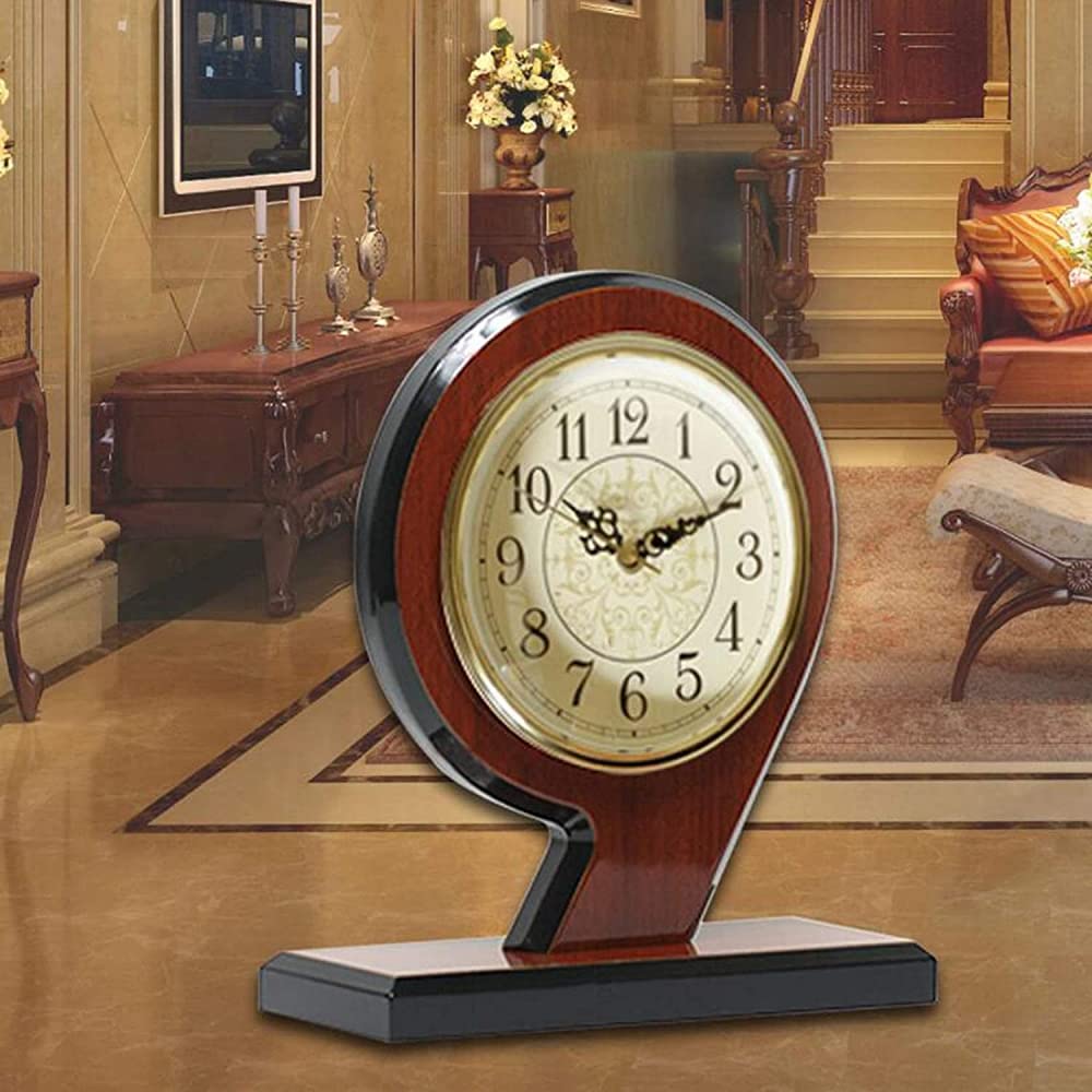 Massief houten plank klok, houten mantel klok, open haard klok, stille vintage antieke klok, werkt op batterijen gelden voor Office Desk plank Home decor cadeau