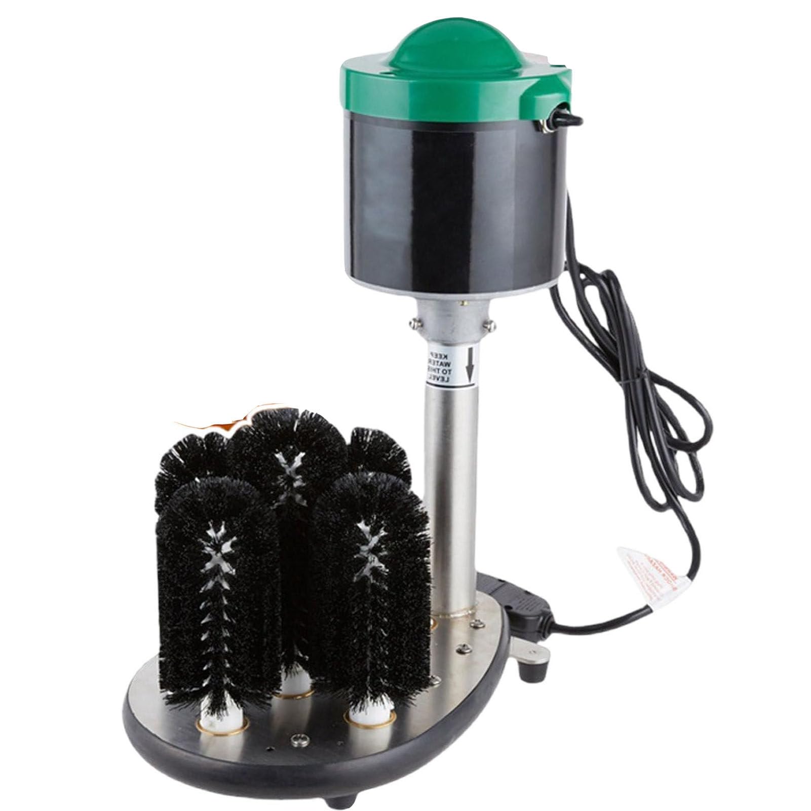 WYBYYDS 5-Brush Electric Glass Washer 240 RPM - Commercial Cup Cleaning Machine 7-7.5cm,7-7.5cm Automatic Glass Scrubber for Restaurant and Bar Use