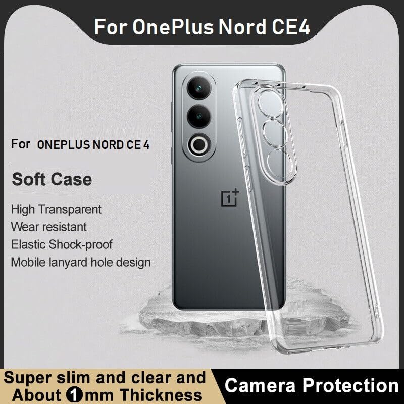 Image of Case Creation Brand -Plastic Mobile Cover For Oneplus Nord Ce4 (Soft & Flexible Back Case),Transparent