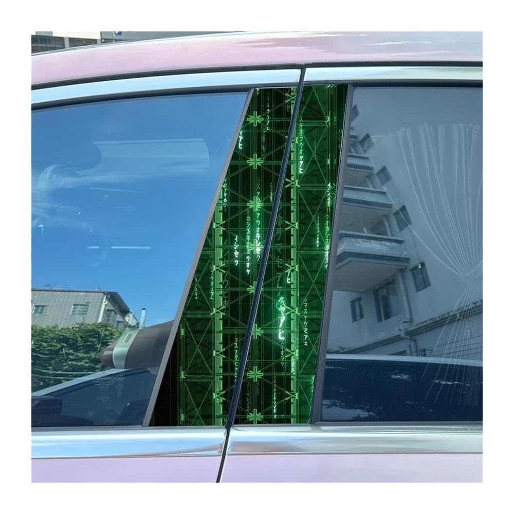 Autocollant étanche pour pilier central de voiture avec motif fille colorée résistant aux UV