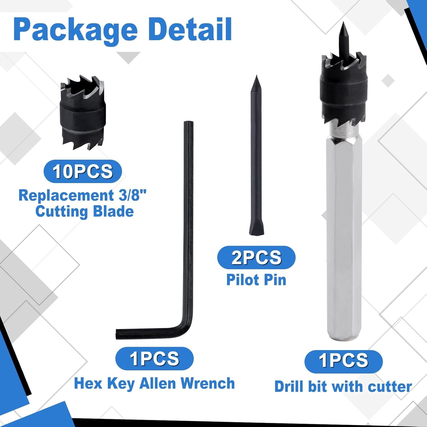 14 Pcs Spot Weld Cutter Sets Double Sided 3/8" HSS Spot Weld Cutter Remover Drill Bits Sheet Hex Metal Hole Cutter Remover Welder Cut Rotary Kit for Power Drill Welding Auto Body Work Tool