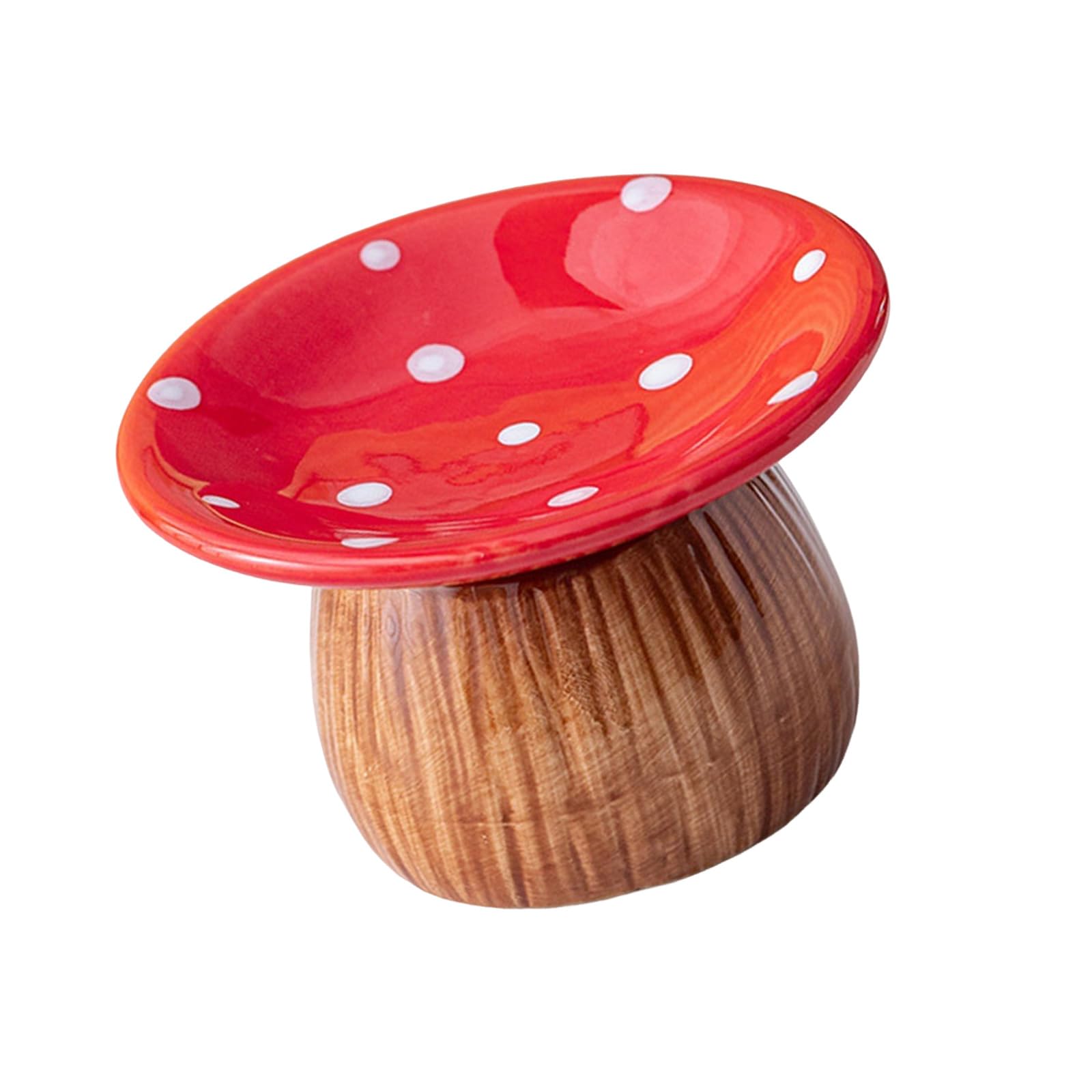 Accessory Tray Ceramic Mushroom Jewelry Catchall 4.49 Inch Holder for Vanity Bedside Tabletop Storage Mushroom Jewelry Tray Ceramic Trinket Holder Vanity Catchall Bedside Organizer Desktop Necklace