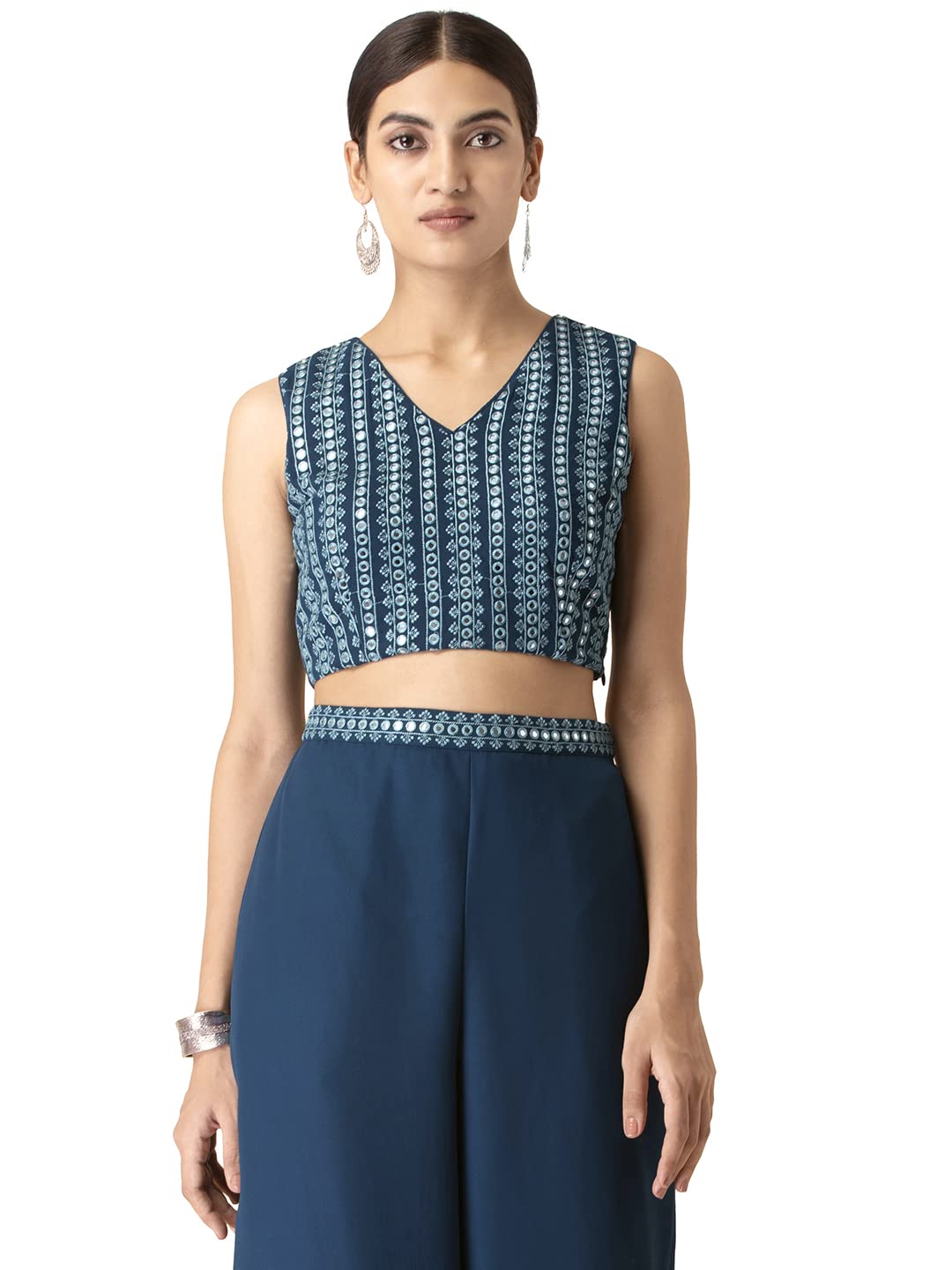 Women's Teal Top Mirror Striped