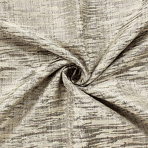 Image of Story@Home Bloom Collection Jacquard Weaving Solid Pattern Ring top Eyelet 4 Piece Window Curtain - 5 Feet, Light Brown