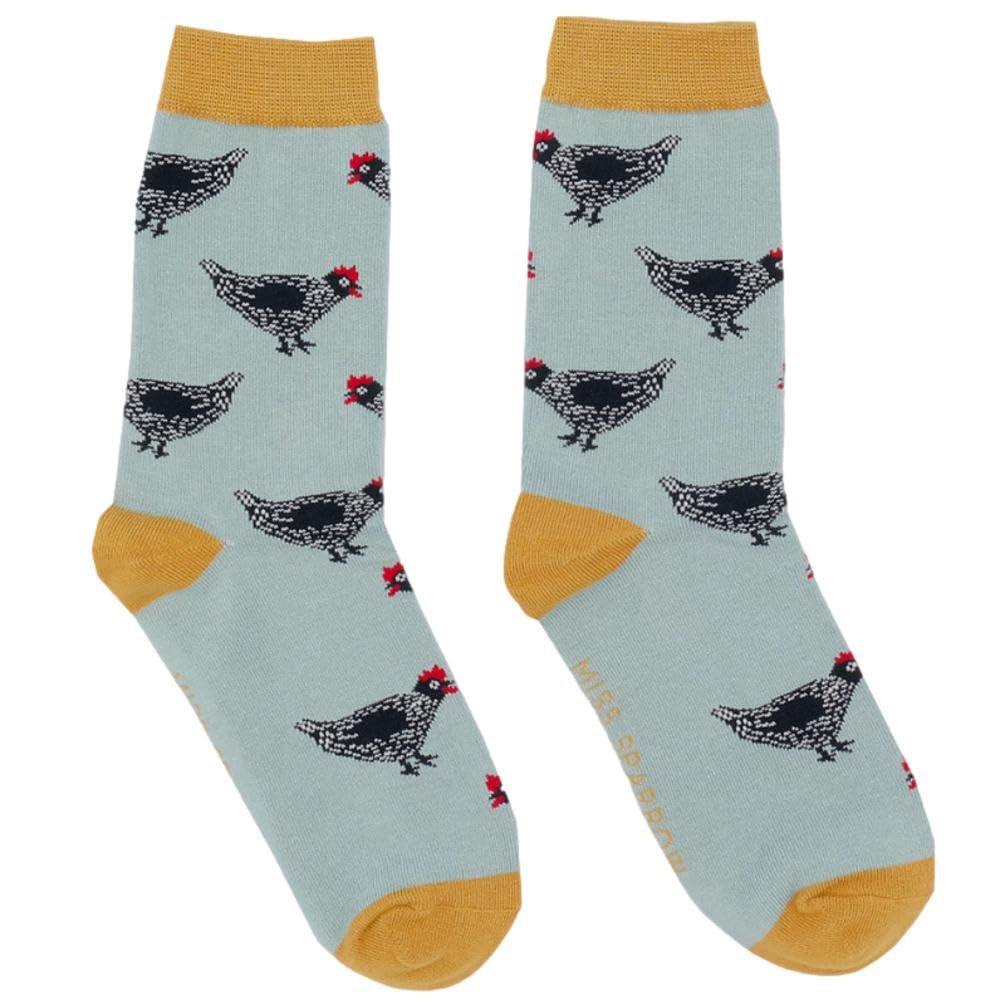 Purple Possum Women's Grey, Gray, Green, Yellow, Mustard, Mustard Yellow Purple Possum® Hen Socks Hens Bamboo Cotton Blend Blue Grey Mustard Yellow Chicken Size 4-7
