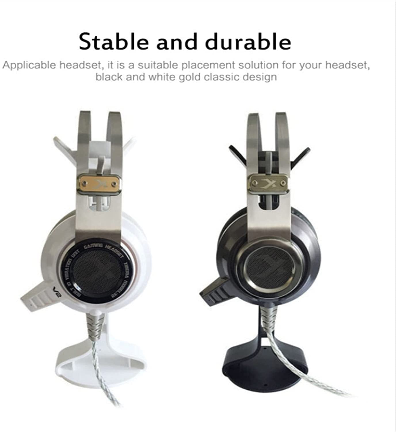 Gaming Accessori Supporto per Cuffie con Gancio per Auricolari Barra di Supporto per Display da Scrivania per Cuffie da Gioco Stand Over-Ear da Gioco(White)