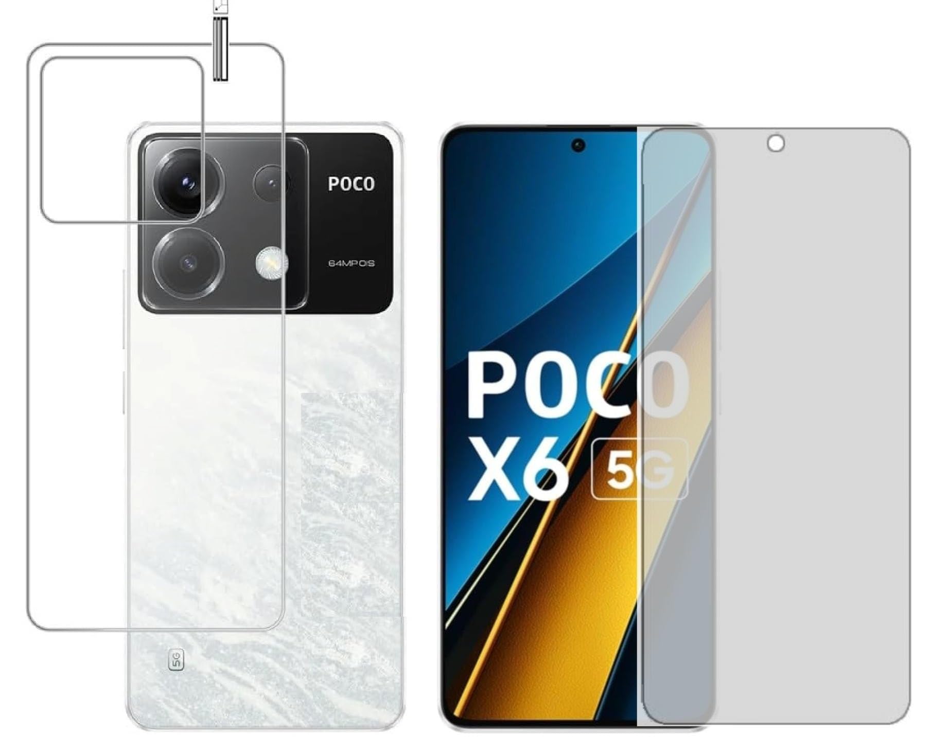 4 YARDS Poco X6 5G Tempered Glass Front and Back Full Glue Screen Protector Matte Finish Tempered Glass with Unbreakable Flexible Protector Back Guard for Poco X6 5G (B0D8JNC4VB) Amazon Price History, Amazon Price Tracker