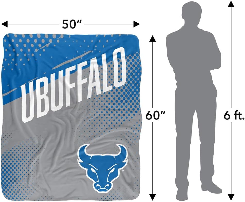 LOGOVISION University at Buffalo Fan Zone Silky Touch Sherpa Back Super Soft Throw Blanket 50"x60"