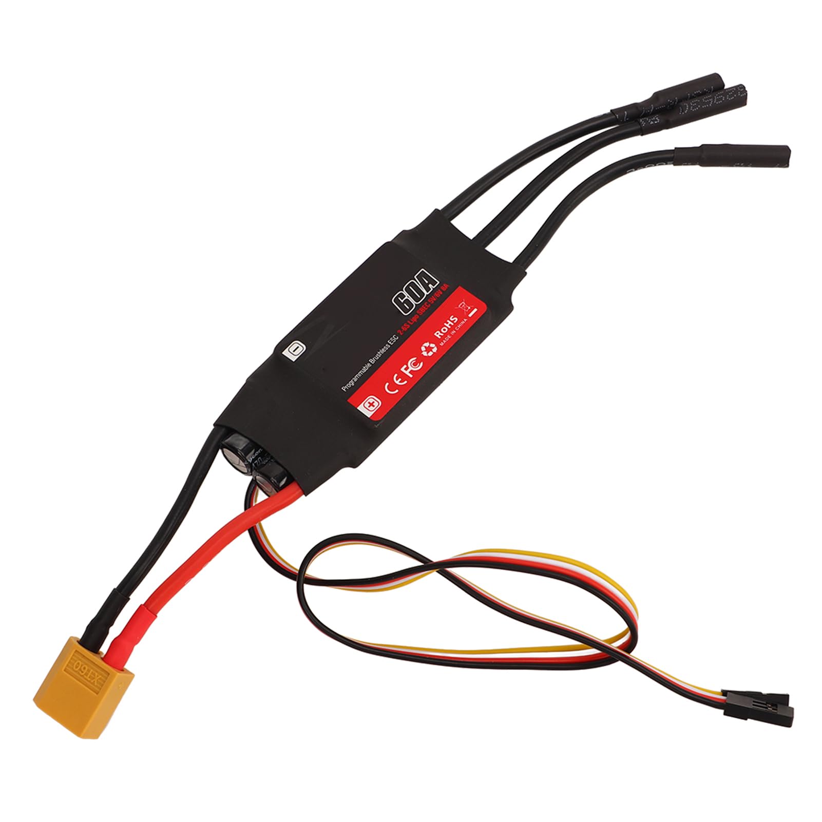 Generic 32-bitowy Procesor Bezszczotkowy ESC 60A RC Wysokowydajny Elektryczny Regulator Prędkości dla Dronów ze Stałopłatami, z szybką reakcją na Sterowanie przepustnicą i Odzyskiwaniem Energii