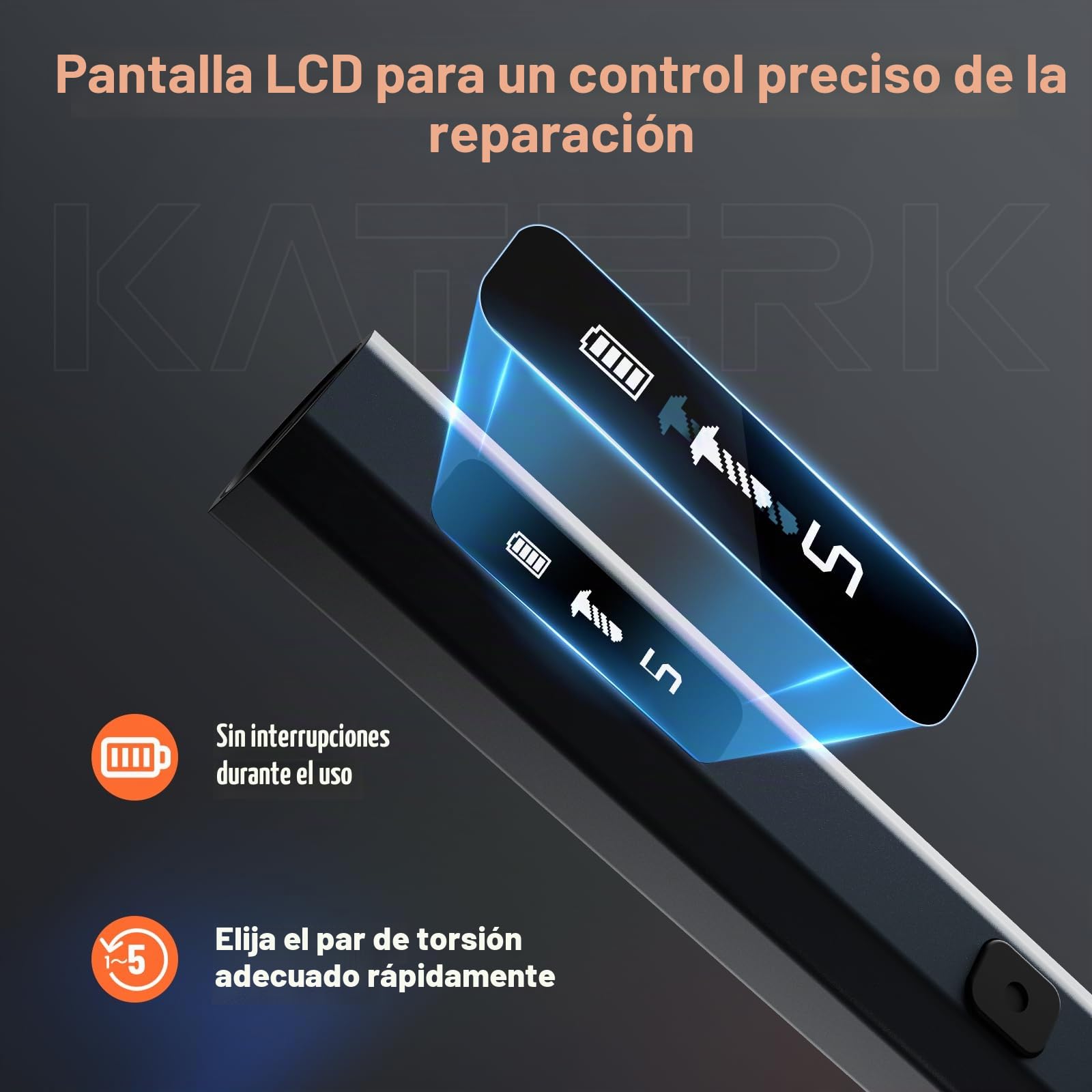 Katerk Mini Destornillador Eléctrico, Juego de Destornilladores de Precisión con 64 Puntas S2 Magnéticas, 5 Ajustes de Torque, Pantalla LED, sin Cable, para Cámara de Teléfono, Cámaras, Reloj Portátil